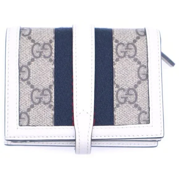 Gucci Jackie GG Supreme Bifold Wallet White Leather - Picture 2 of 6